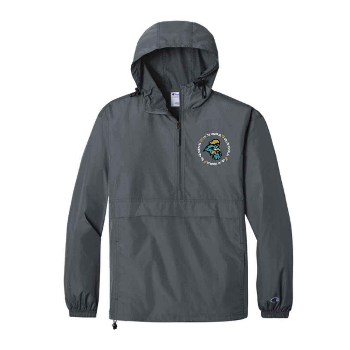 Graphite hooded windbreaker