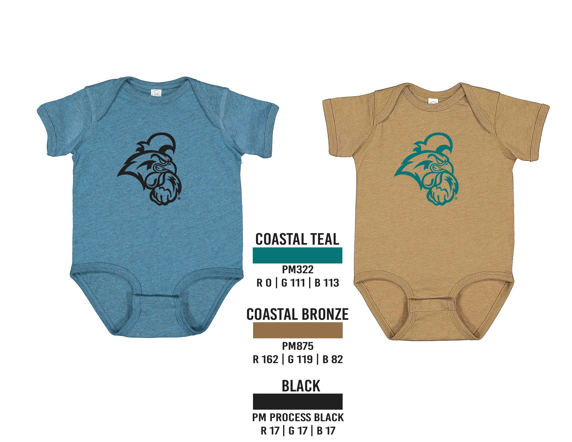 Full client artwork sheet for the infant bodysuits