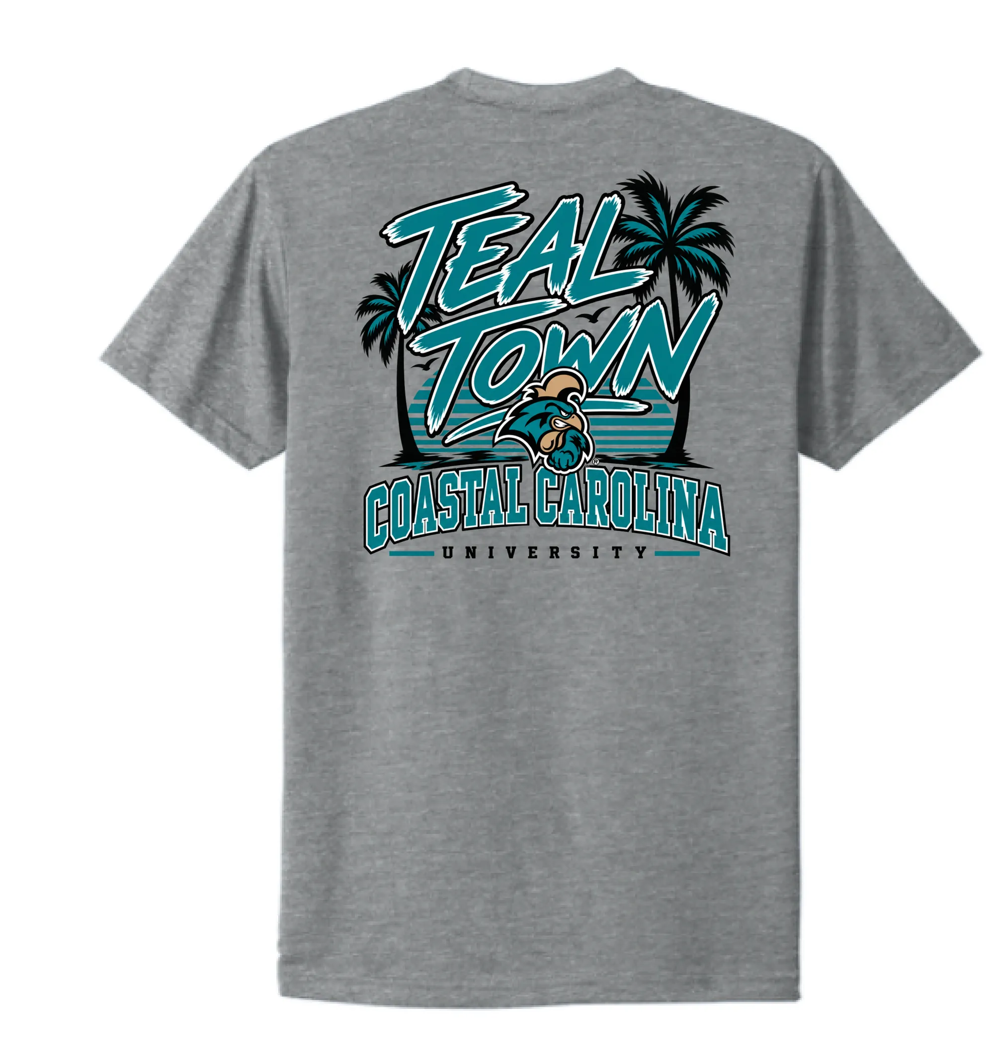 Full client artwork sheet for the Teal Town tee