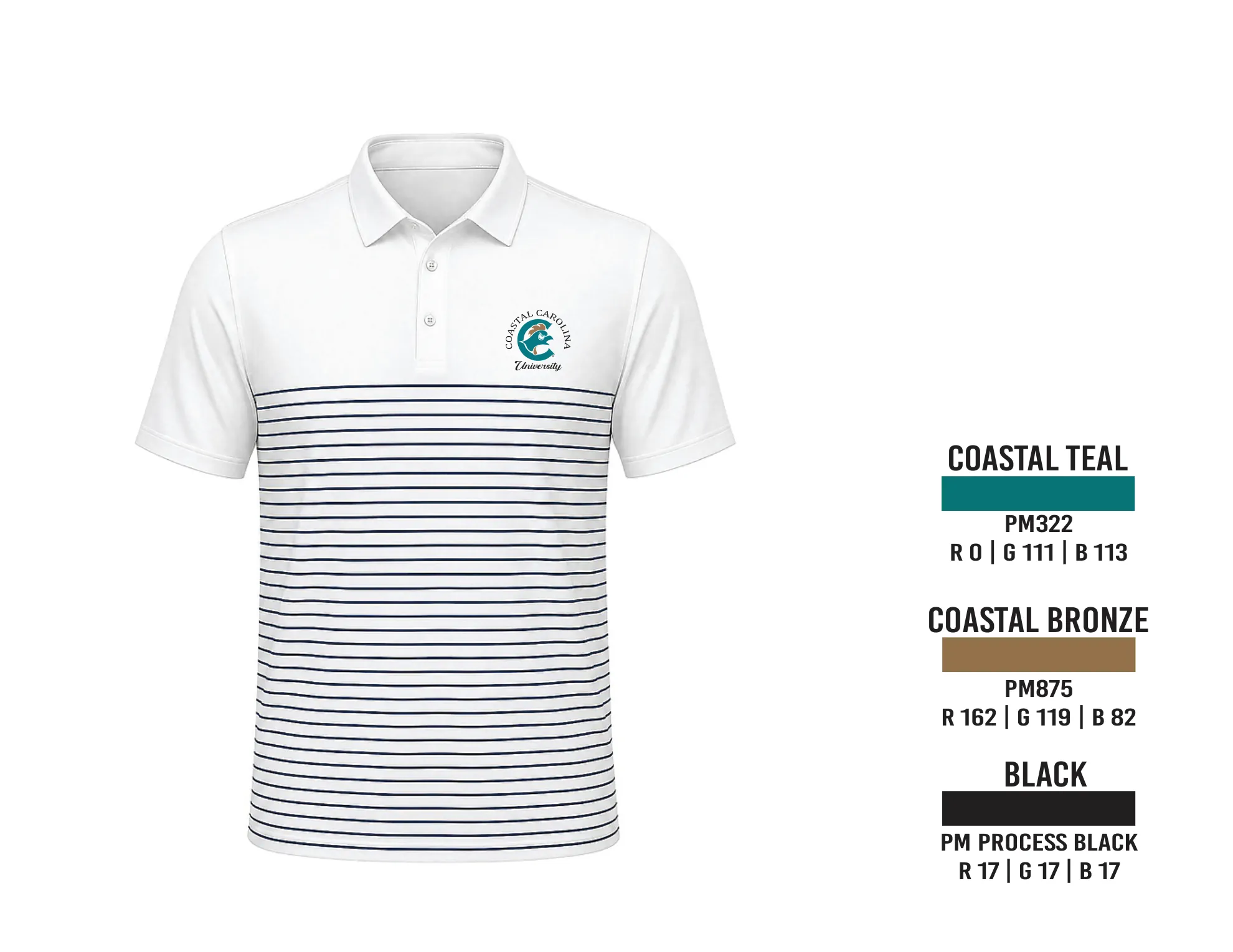 White striped emblem polo