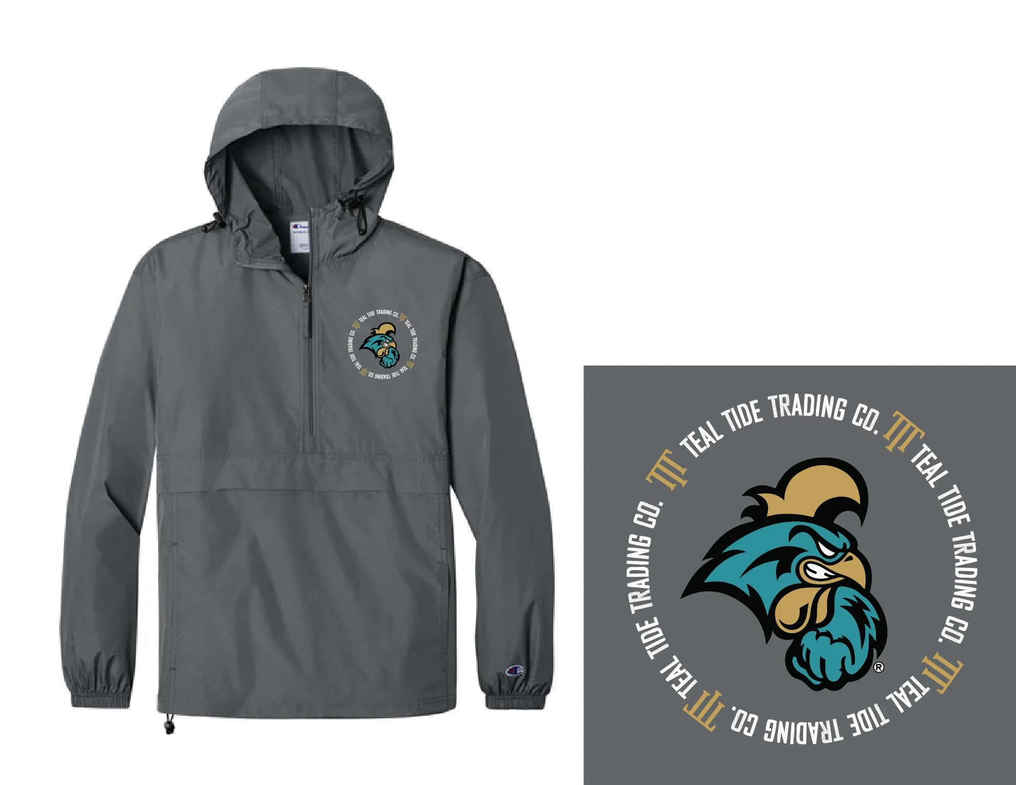 Full client artwork sheet for the windbreaker