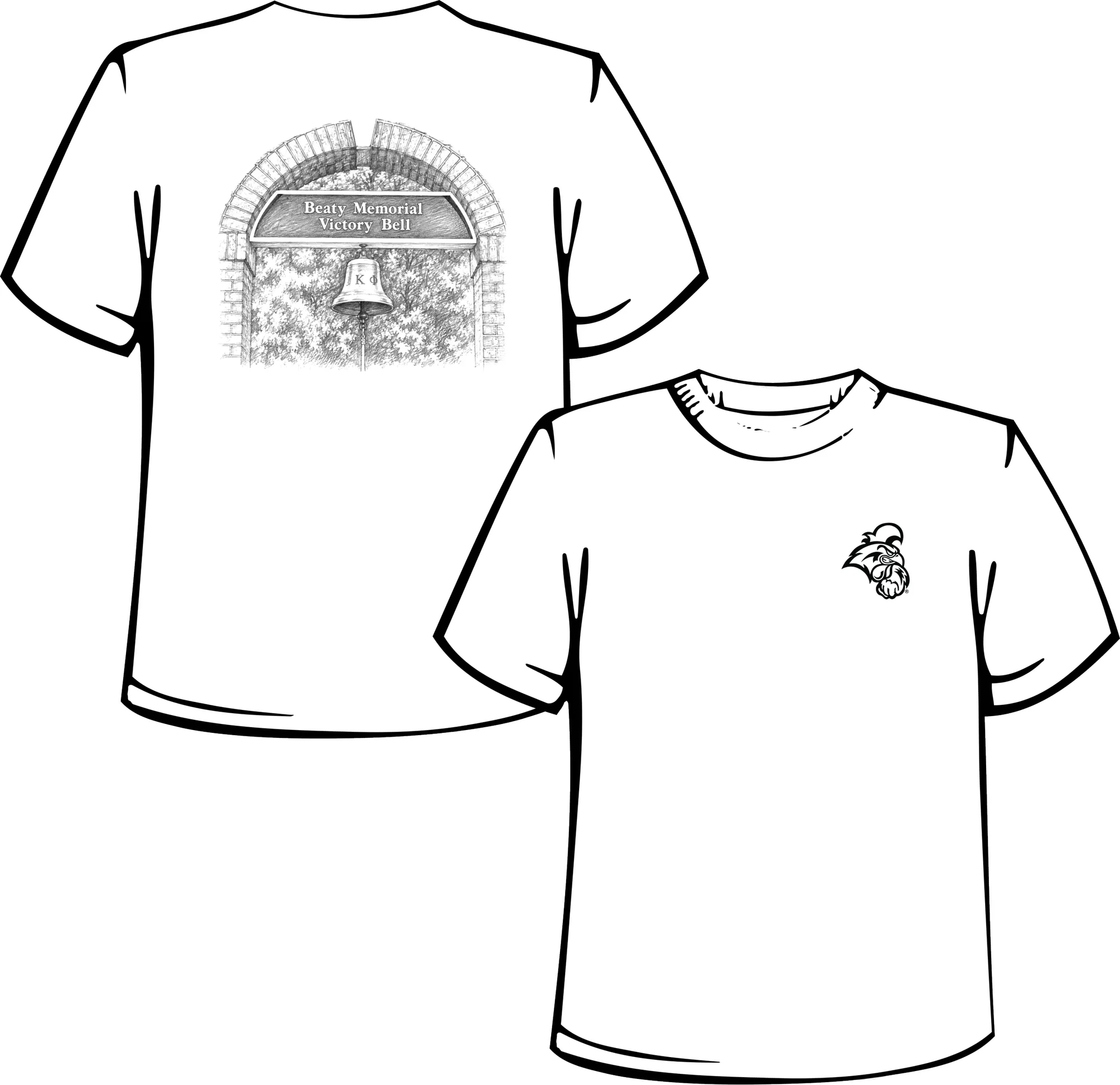 White Beaty Bell tee, back and front views